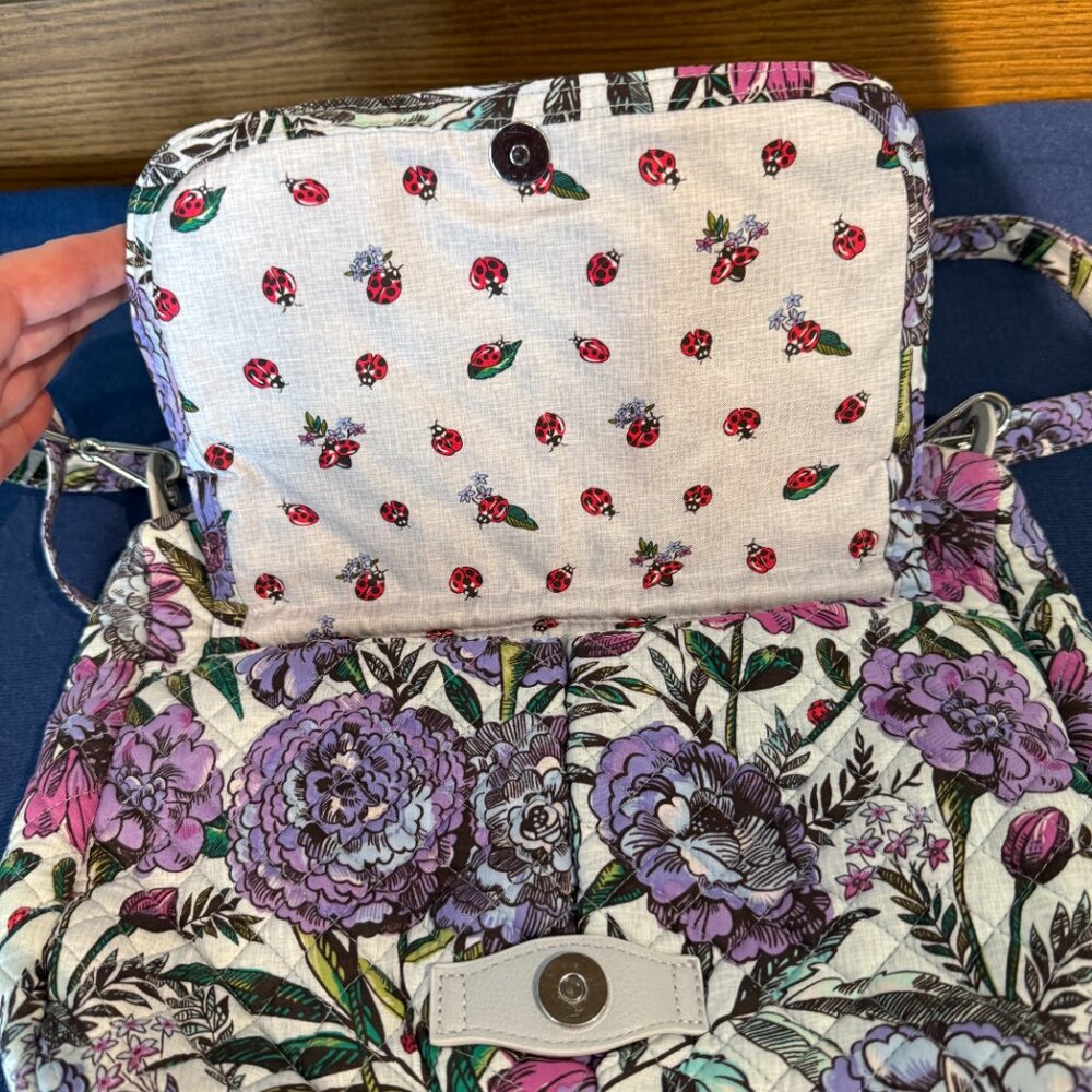 VERA BRADLEY Carson Shoulder Bag — Lavender Meadow Pattern - Picture 10 of 11